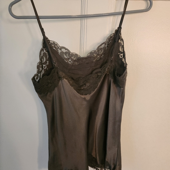 NWT Gold Hawk 100% silk camisole in dark green - Picture 2 of 8